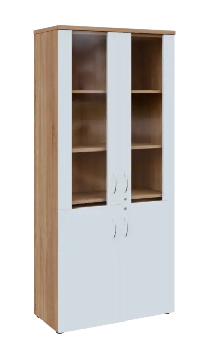 LE - 01 skříň lékařská prosklená, korpus dub bardolino, dvířka bílá